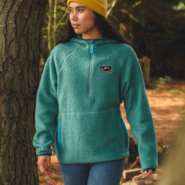 Passenger Exclusive Maine Hooded Recycled Sherpa Fleece Ocean Green