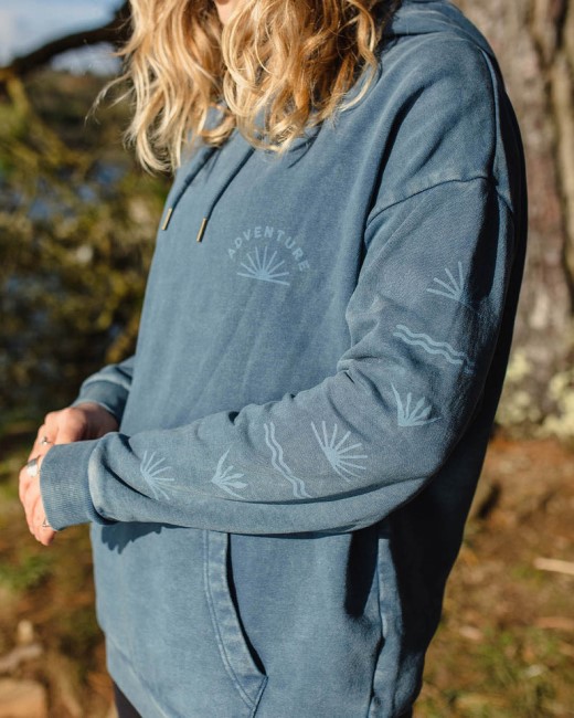 Passenger Exclusive Roamers And Seekers Recycled Cotton Oversized Hoodie Dark Denim