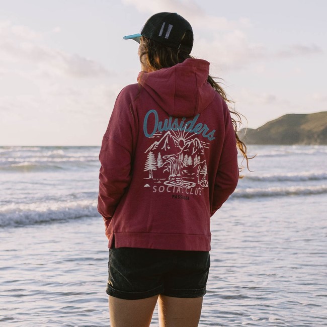 Passenger Exclusive Early Riser Recycled Cotton Hoodie Earth Red