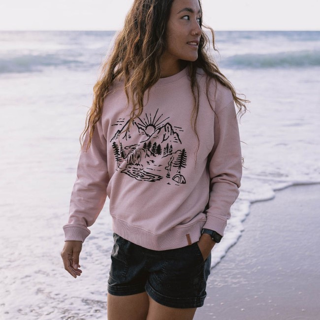 Passenger Exclusive Early Riser Recycled Cotton Oversized Sweatshirt Pale Mauve