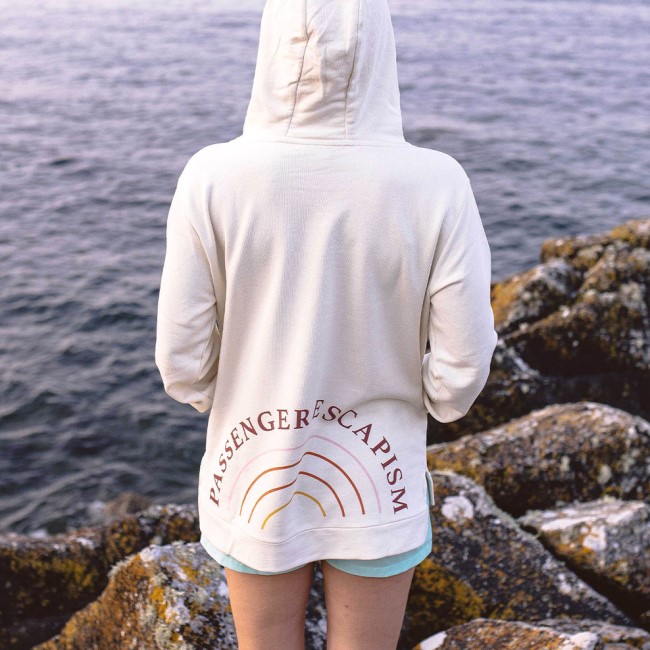 Passenger Exclusive Rainbow Recycled Cotton Hoodie Egret