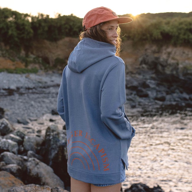 Passenger Exclusive Rainbow Recycled Cotton Hoodie Stone Blue