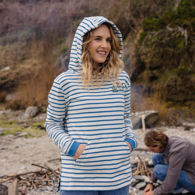 Passenger Exclusive Bloom Hemp Hoodie Soft Cobalt Stripe