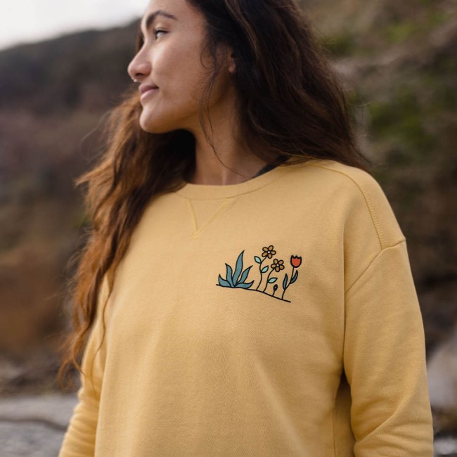 Passenger Exclusive Bloom Hemp Sweatshirt Ochre Yellow