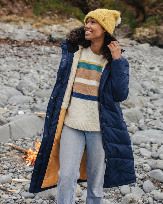 Passenger Exclusive Tasman Long Recycled Insulated Jacket Rich Navy