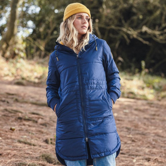 Passenger Exclusive Flora Long Recycled Insulated Jacket Rich Navy