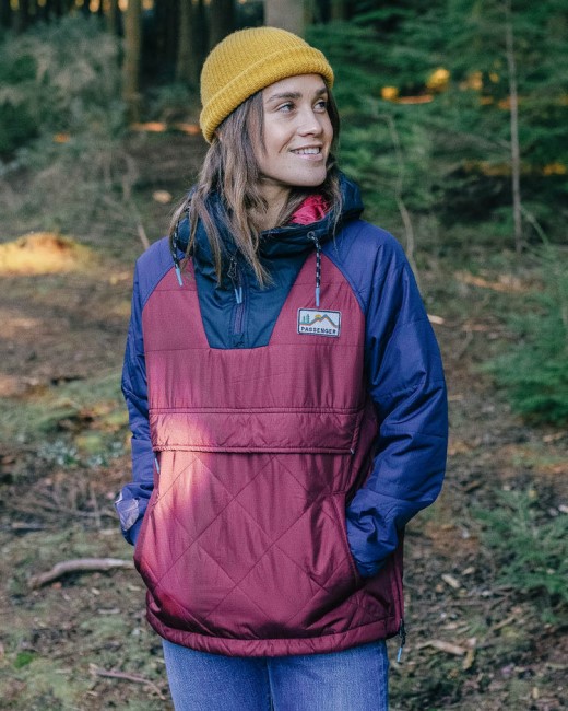 Passenger Exclusive Ocean Recycled Insulated 1/2 Zip Jacket Wine