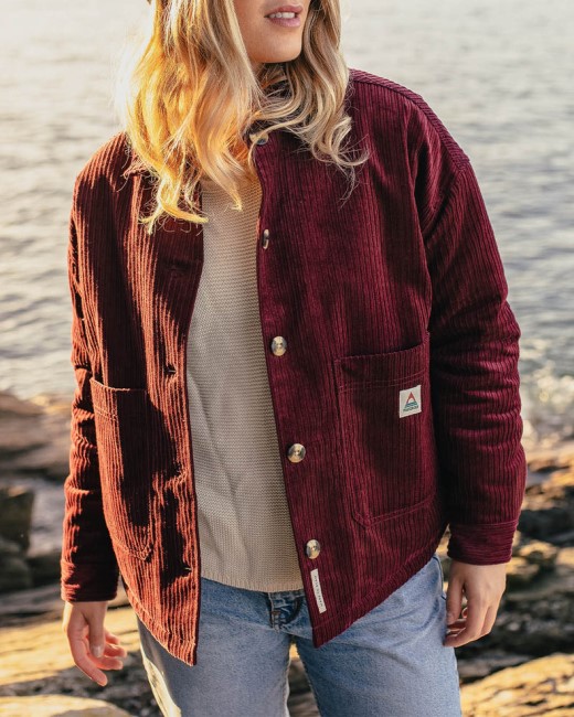 Passenger Exclusive Flint Recycled Cord Overshirt Wine