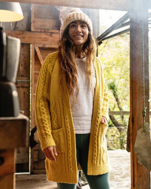 Passenger Exclusive Seaboard Knitted Cardigan Amber Gold
