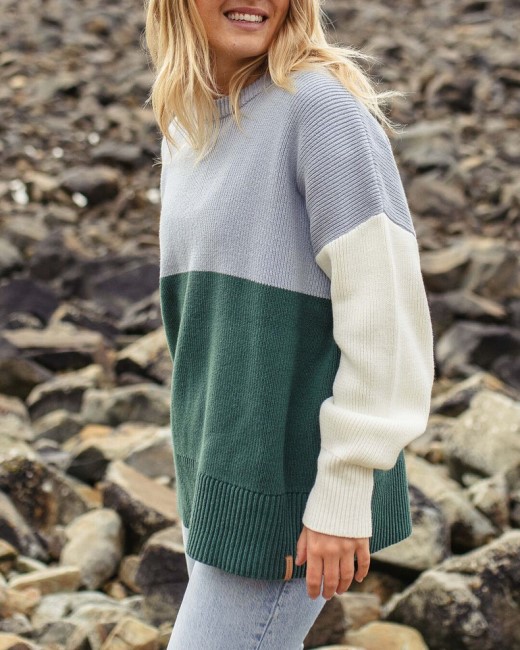 Passenger Exclusive Gondwana Oversized Knitted Jumper Blue Fog