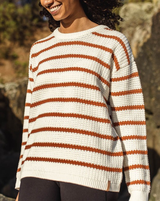 Passenger Exclusive Lakewood Organic Cotton Knitted Jumper Glazed Ginger Stripe