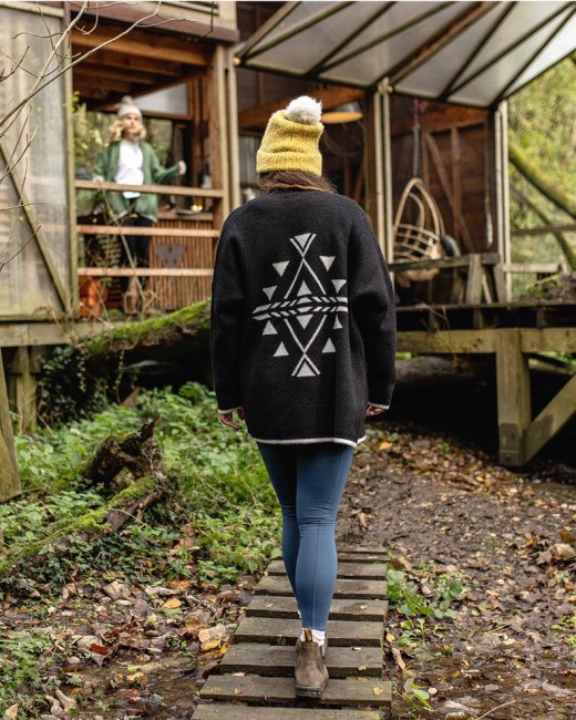 Passenger Exclusive West Coast Recycled Knit Cardigan Black