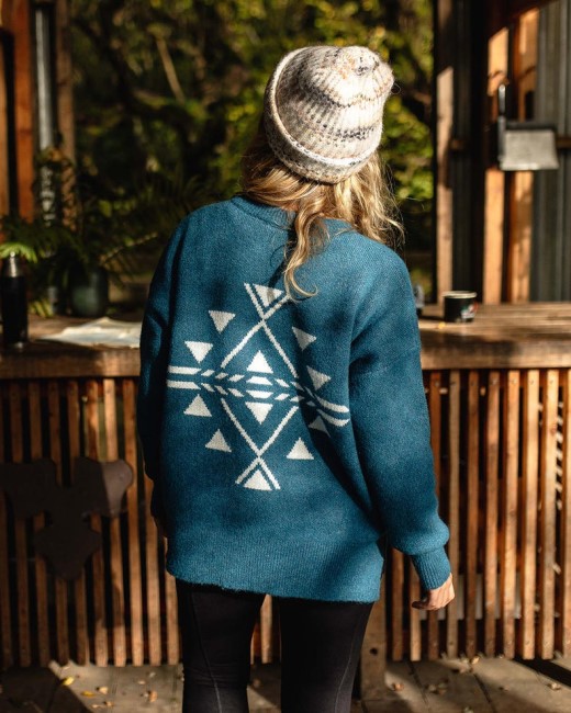Passenger Exclusive West Coast Recycled Knitted Jumper Blue Coral