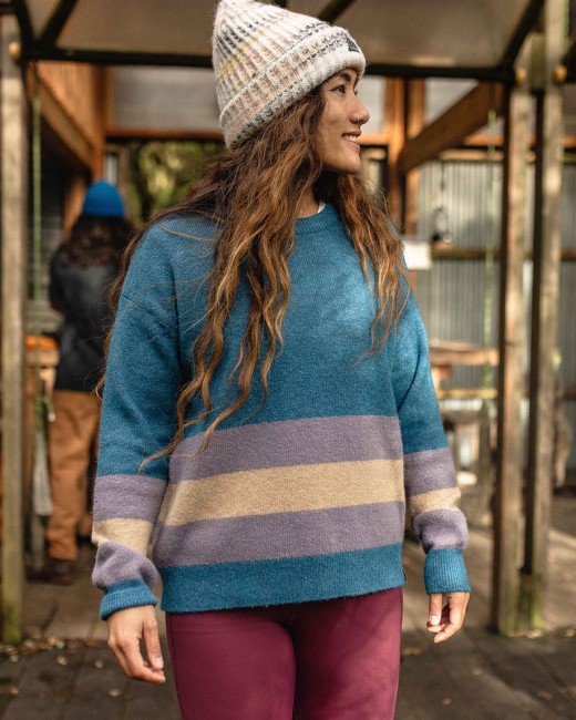 Passenger Exclusive Bay Recycled Knitted Jumper Blue Coral