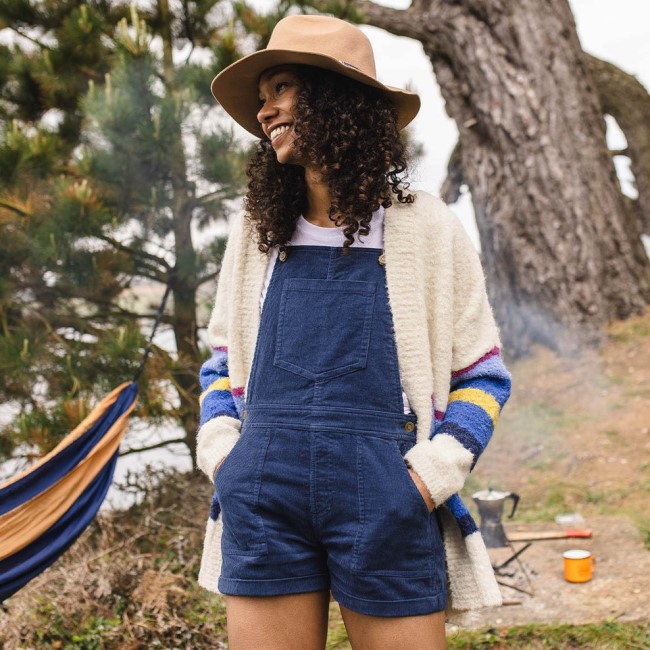Passenger Exclusive Riverglen Cardigan Soft Cobalt Mix Up Stripe