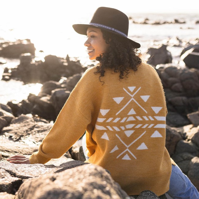 Passenger Exclusive West Coast Knitted Jumper Ochre Yellow