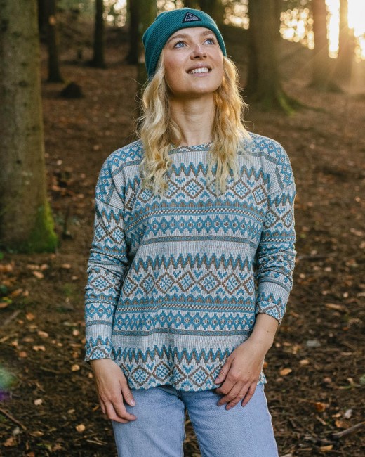 Passenger Exclusive Wilderness Jacquard Ls T-Shirt Birch Jacquard