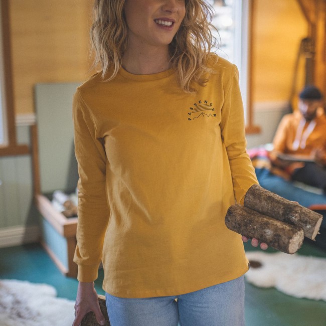 Passenger Exclusive Mist Recycled Ls T-Shirt Mustard Yellow