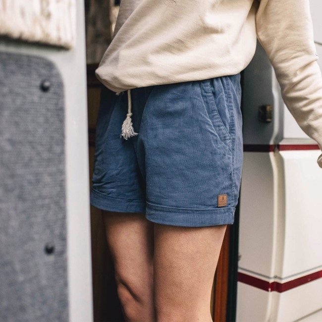 Passenger Exclusive Santosa Recycled Cord Shorts Blue Glass