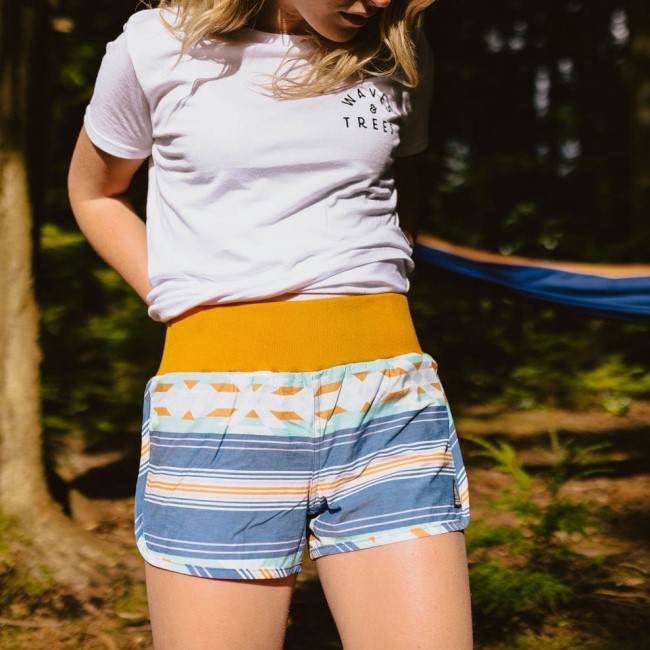 Passenger Exclusive Explore Organic All Purpose Shorts Soft Cobalt Pattern