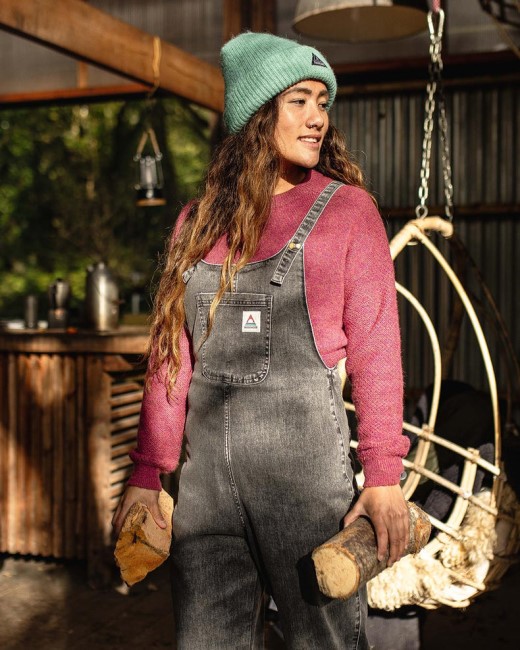 Passenger Exclusive Verglass Dungarees Washed Black Denim