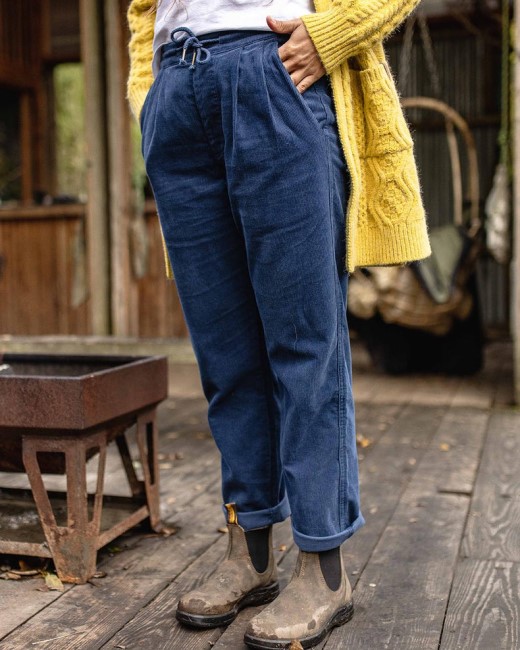 Passenger Exclusive Compass Recycled Corduroy Trouser Dark Denim