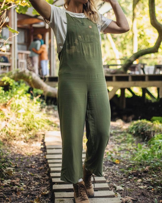 Passenger Exclusive Lazy Day Dungarees Khaki