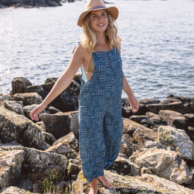 Passenger Exclusive Spirit Jumpsuit Blue Coral Geo Tile
