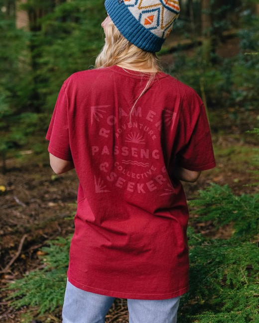 Passenger Exclusive Roamers And Seekers Recycled Cotton Oversized T-Shirt Rhubarb