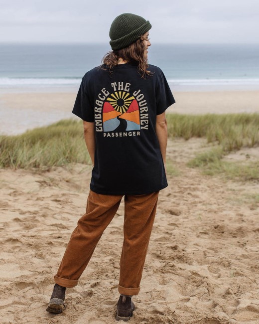 Passenger Exclusive Embrace The Journey Oversized Recycled Cotton T-Shirt Black