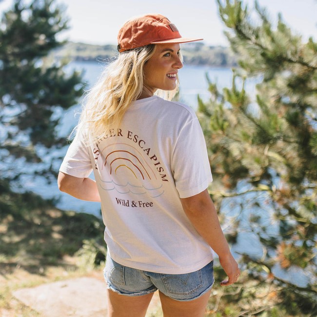 Passenger Exclusive Rainbow Recycled Cotton T-Shirt Egret