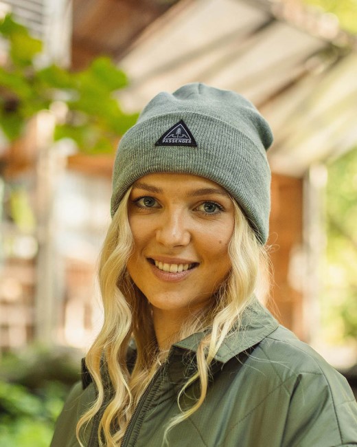 Passenger Exclusive Core Recycled High-Top Beanie Grey Marl