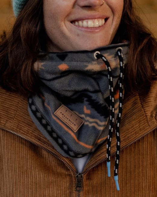 Passenger Exclusive Tor Recycled Polar Fleece Snood Charcoal Geo Folk