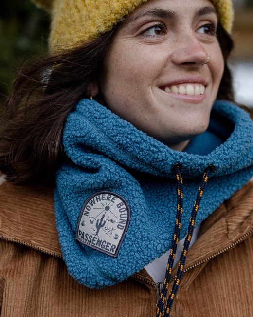 Passenger Exclusive Mulled Recycled Sherpa Fleece Snood Blue Steel