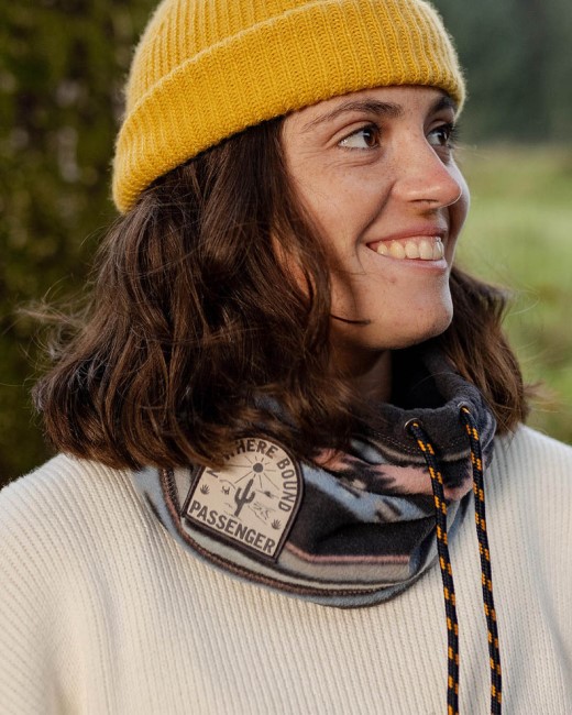 Passenger Exclusive Tor Recycled Polar Fleece Snood Deep Navy Vintage Geo